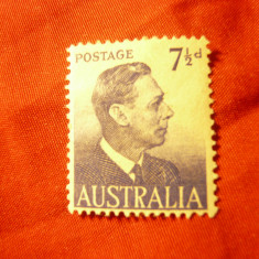 Timbru Australia 1951 Rege George VI , val. 7 1/2p