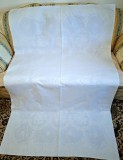 Fata de masa Vintage din damasc de bumbac, cu model in tesatura- Bleu pal