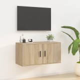 Dulap TV montat pe perete, stejar sonoma, 80x34,5x40 cm GartenMobel Dekor, vidaXL