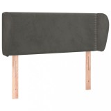 Cumpara ieftin Tablie de pat cu aripioare gri inchis 83x23x78/88 cm catifea