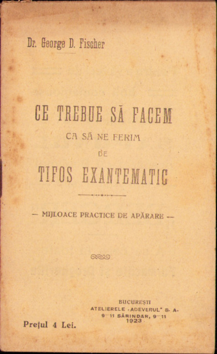 HST C1430 Ce trebue să facem ca să ne ferim de tifos exantematic 1923