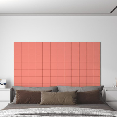 vidaXL Panouri de perete 12 buc. roz 60x15 cm catifea 1,08 m&amp;sup2; foto