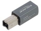 Adaptor USB 2.0 cu USB B mufă și USB C soclu, nichelat