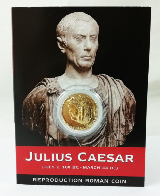 Monedă Romană - &amp;Icirc;mpărat Roman Iulius Caesar &amp;bdquo;Aureus of Caesar&amp;rdquo;, reproducere foto