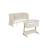 Patut co-sleeper 5 in 1 Lionelo Thomi Plus, Beige Sand, 2 saltele T25, 7 pozitii, 0-4 ani
