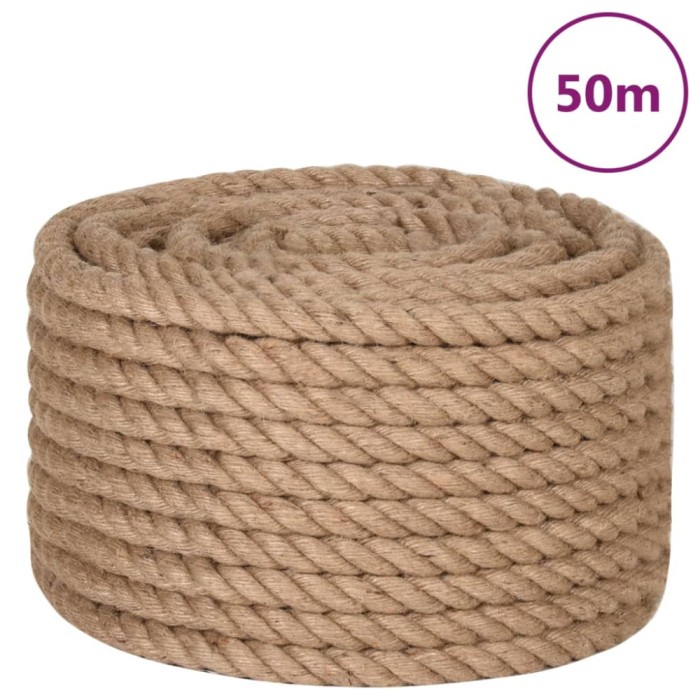 vidaXL Fr&acirc;nghie din iută 100% 20 mm 50 m
