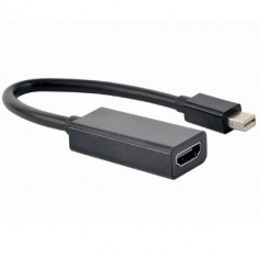 Cablu video Gembird A-mDPM-HDMIF-02, Mini-DisplayPort (T) la HDMI (M), 10cm, rezolutie maxima Full HD la 60Hz, Negru