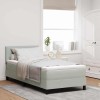 VidaXL Pat cu Arcuri și Saltea Gri deschis 90 x 190 cm țesătură 3339140