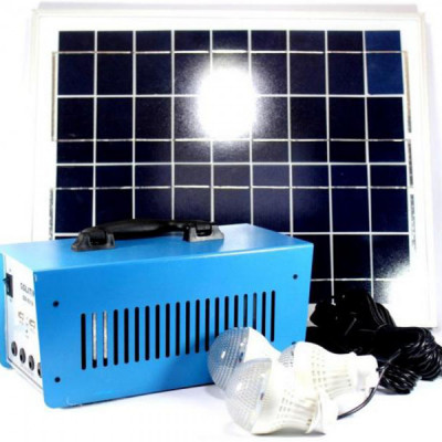 Sistem invertor cu incarcare solara GD 8018, 3 becuri foto