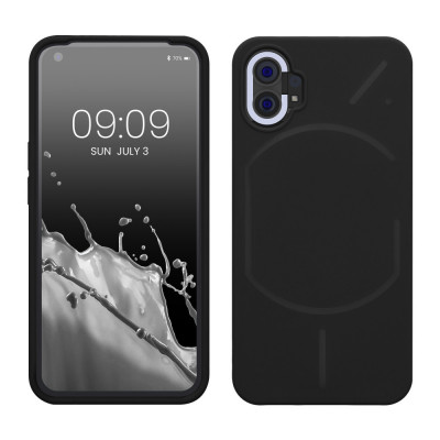 Husa kwmobile pentru Nothing Phone 1, Silicon, Negru, 59912.01 foto