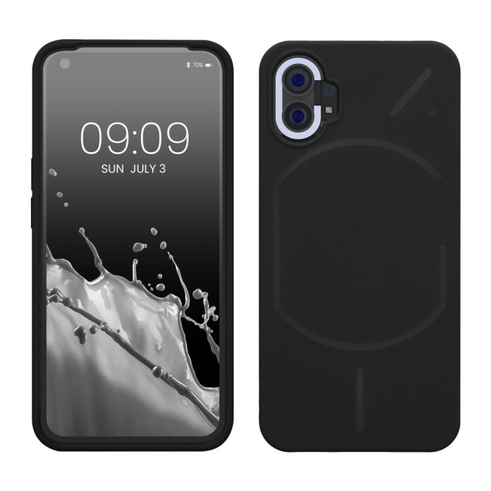 Husa kwmobile pentru Nothing Phone 1, Silicon, Negru, 59912.01