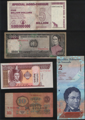 Set 5 bancnote de prin lume adunate (cele din imagini) #7 foto
