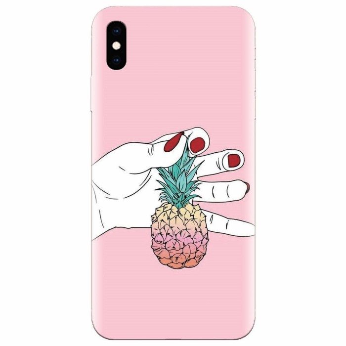 Husa silicon pentru Apple Iphone XS Max, Rainbow Pinepple