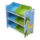 Organizator pentru Jucarii GINGER HOME Etajera pentru Camera Copiilor cu Cutii de Depozitare SAVANNA