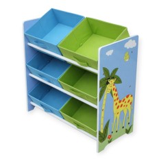 Organizator pentru Jucarii GINGER HOME Etajera pentru Camera Copiilor cu Cutii de Depozitare SAVANNA