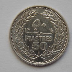 50 PIASTRES 1952 LIBAN-argint