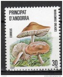 !!! ANDORRA SPANIOLA - CIUPERCI 1986 , 1 VALOARE - NESTAMPILATA / FLORA, Nestampilat