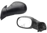Oglinda exterioara Citroen C3 (Fc) 01.2002-12.2010 partea stanga View Max crom convex carcasa neagra reglare manuala prin cablu fara incalzire