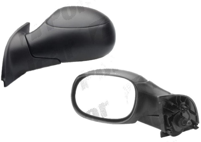 Oglinda exterioara Citroen C3 (Fc) 01.2002-12.2010 partea stanga View Max crom convex carcasa neagra reglare manuala prin cablu fara incalzire