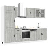 Set de dulapuri de bucătărie 8 piese &bdquo;Kalmar&rdquo; lemn Sonoma gri