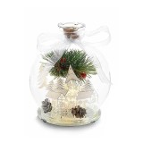 Decoratiune Craciun sticla cu leduri II &Oslash; 10 x 11 H