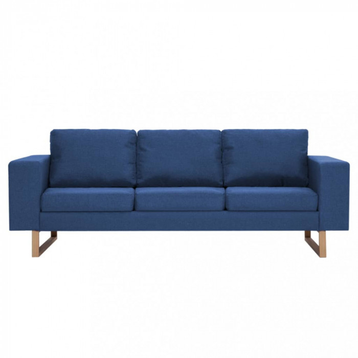 Canapea cu 3 locuri, albastru, material textil