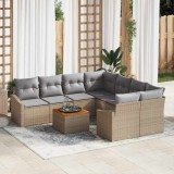 VidaXL Set canapea de grădină 9 pcs Bej, gri deschis 55 x 55 x 37 cm