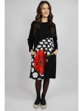 Cumpara ieftin ROCHIE MIDI CU BUZUNARE SI MANACA LUNGA INSERTIE PRINT DAISY DOTS FERRARA TALIE UNICA Multicolora