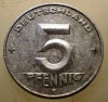 Moneda RDG 5 Pfennig 1953 E Muldenh&uuml;tten, Germania, Aluminiu, KM#6