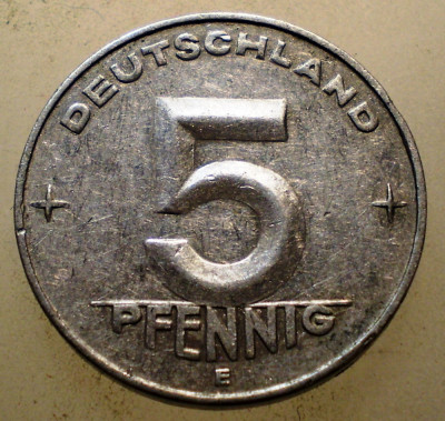 7.844 GERMANIA RDG DDR 5 PFENNIG 1953 E MULDENH&amp;Uuml;TTEN foto