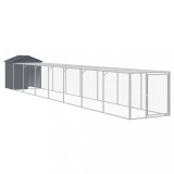 Cotet de pui cu incinta antracit 117x813x123 cm otel galvanizat GartenMobel Dekor, vidaXL