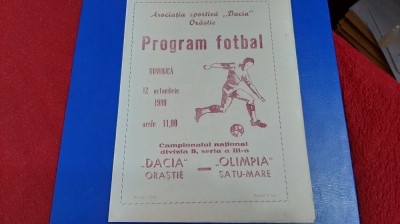 program Dacia Orastie - Olimpia SM foto