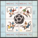 Romania 1970 - LP 729a, C.M. de Fotbal - Mexic, colita dantelata, MNH