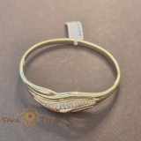 Bratara fixa aurie cu design fluid si cristale zirconia