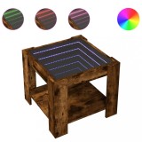 Cumpara ieftin Masuta de cafea cu LED stejar fumuriu 53x53x45cm lemn prelucrat