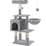 FEANDREA Ansamblu de joaca pentru pisici, tip copac, cu culcus si ascunzatoare, 50x40x110cm, gri deschis Household NewTrend