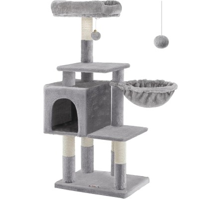 FEANDREA Ansamblu de joaca pentru pisici, tip copac, cu culcus si ascunzatoare, 50x40x110cm, gri deschis Household NewTrend foto
