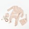 Set 4 piese: bluza, pantaloni, caciulita si manusi din bumbac organic si modal - Blush, BabyCosy (Marime: 3-6 Luni)