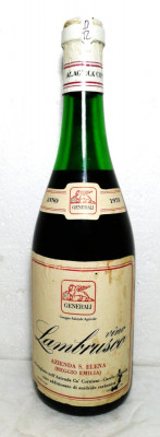 D 12-vin ROSU LAMBRUSCO S. ELENA REGGIO EMILIA , recoltare 1973 CL 72, GR 10,5 foto