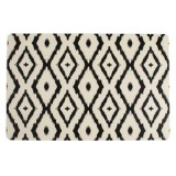 Suport farfurie cu model geometric, 43.5x28.5cm, Ecru și Negru, CMCLASS
