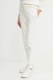 Armani Exchange pantaloni de trening din bumbac culoarea bej, cu imprimeu, XW000503 AF12804
