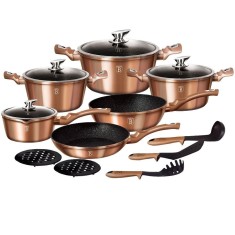 Set oale marmorate Rose Gold Metalic Line 15 piese Berlinger Haus BH 1224N foto