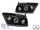 Kit de faruri tuning cu ochi de &icirc;nger potrivit pentru Dodge Caliber 2006-2012 cu baza neagra, stanga si dreapta Performance AutoTuning