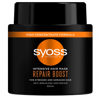 Masca de par Syoss Intensive Repair Boost pentru par uscat si deteriorat, 500ml foto