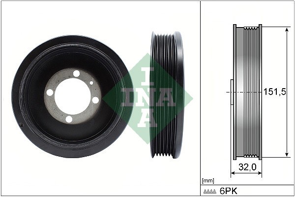 INA 544 0123 10 Fulie curea, arbore cotit