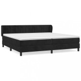 Cumpara ieftin Pat box spring cu saltea, negru, 200x200 cm, catifea