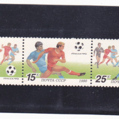 RUSIA 1990 fotbal , C.M. FOTBAL ITALIA, straif nestampilat, MNH