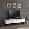 Suport TV Oppdal 154x37x45cm pal alb negru marmorat negru [en.casa] HausGarden Leisure