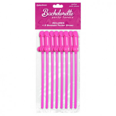 Paie amuzante Bachelorette Party Favors Bendable Straws Ladies, 8 Buc foto
