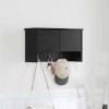 VidaXL Răcător de paltoane montat pe perete cu raft Stejar negru 874332